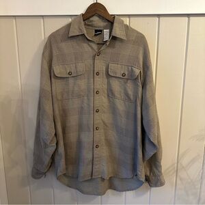 The North Face Tan Khaki Plaid Shirt, Size Large